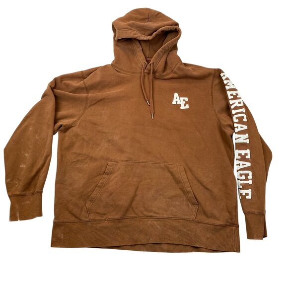 American Eagle Men's Hoodie Large Sweatshirt With Front Pocket & Sewn on Letteri - Picture 1 of 11